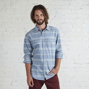 Aztec print Men’s button down denim